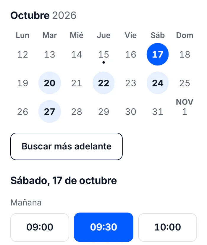 La elección del día y la hora para una sesión